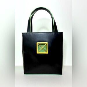 Paloma Picasso Box Style Top Handle Leather Purse